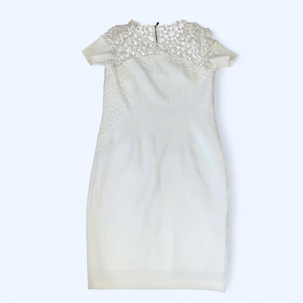 Elie Tahari Women's White Embroidered Lace Formal Dress SZ 10